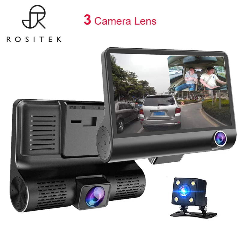 

Car DVR Mirror 3Cameras Lens 4.0 Inch Dash Camera Dual Lens With Rearview Camera Video Recorder Auto Registrator Dvrs Dash Cam