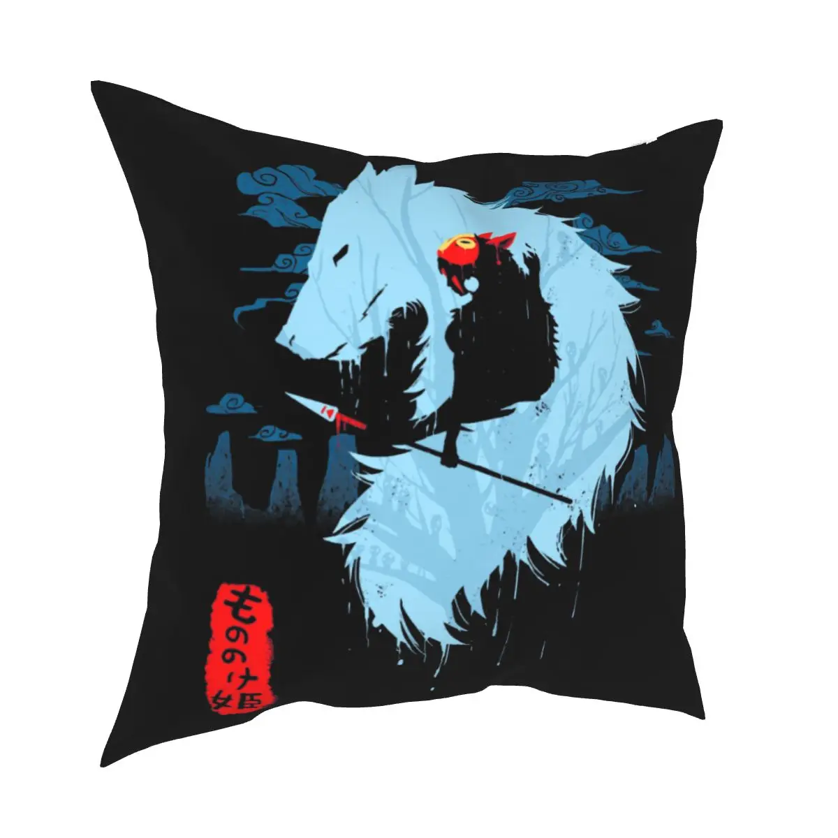Wolf Princess Mononoke Hime Pillowcase Printing Cushion Cover Decoration Studio Ghibli Anime Pillow Case Home Zipper | Дом и сад