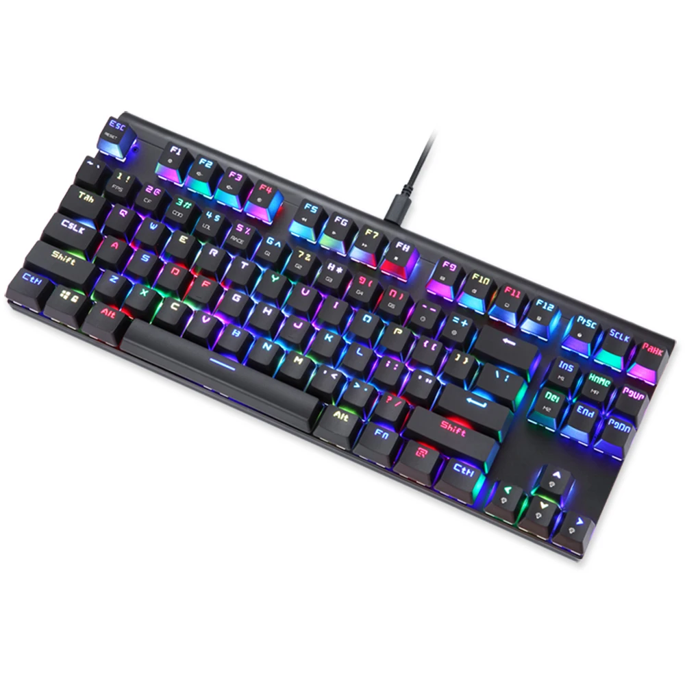 Motospeed CK101 Mechanical Gaming Keyboard 87 Key USB Wired RGB Blue Red Switch LED Backlit keyboard for Computer Gamer Portable