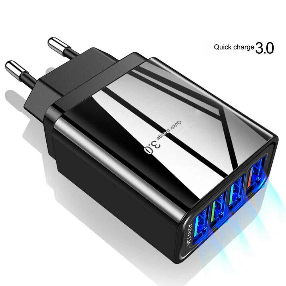 QC3.0 USB быстрое зарядное устройство 3A для iPhone 4 usb порты быстрое настенное зарядное устройство для samsung адаптер питания США ЕС Великобритания вилка зарядное устройство для мобильного телефона