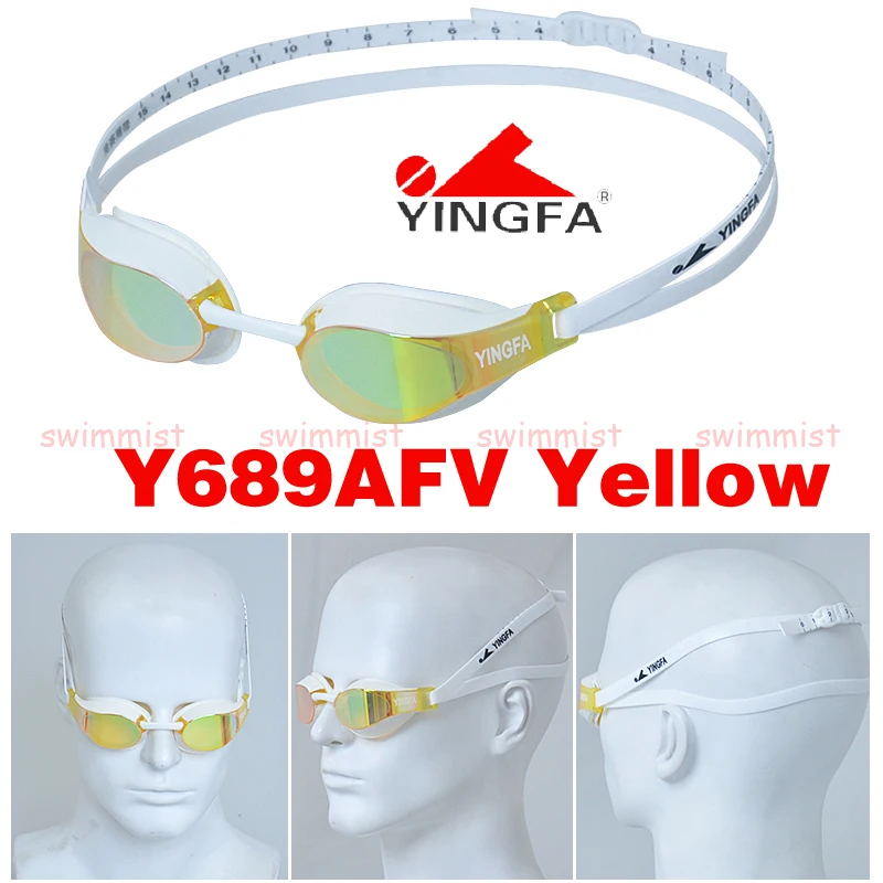 NEW YINGFA Y689AFV PROFESSIONAL SWIMMING GOGGLES COMPETITION TRAINING RACING ANTI-FOG UV PROTECTION BLACK BLUE ORANGE YELLOW 2