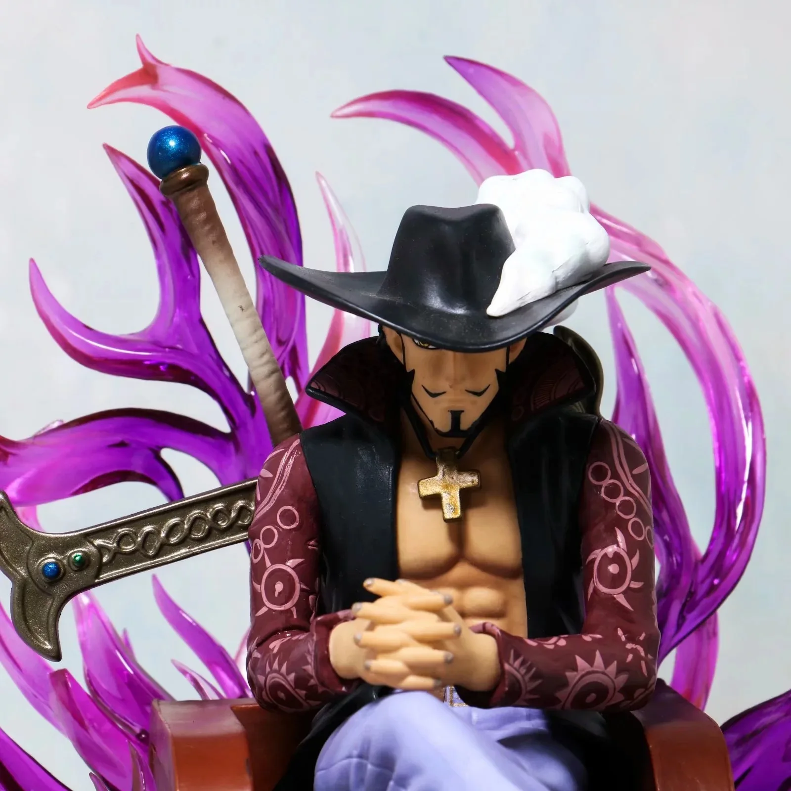 Аниме ONE PIECE Dracule Mihawk сидящий трон Ver. Орлиный глаз GK статуя ПВХ фигурка Коллекционная модель игрушки куклы lelakaya