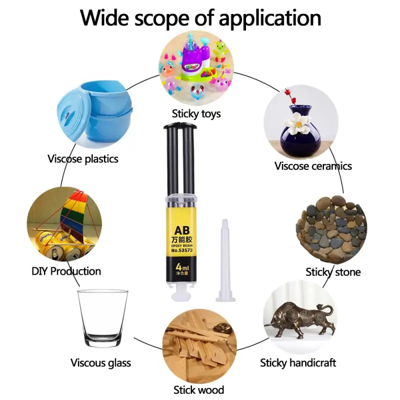 AB клей твердый 2 минуты отверждения канцелярских принадлежностей сильный клей поставка дома клей Универсальный 4 мл долговечный эпоксидная смола Супер жидкость