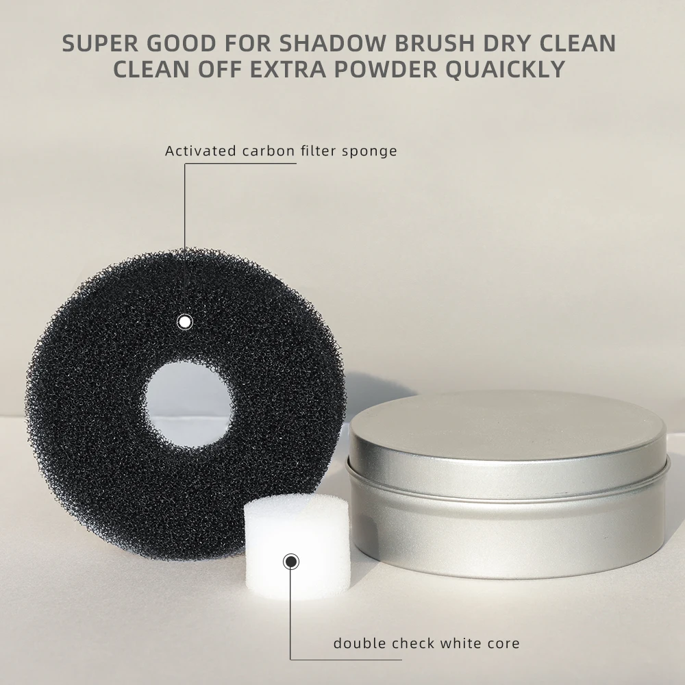 OVW 메이크업 브러쉬 드라이 클리너 박스 더블 사용 아이 섀도우 브러쉬 컬러 리무버 스폰지 브러쉬, 세척 스크러버 클린 키트