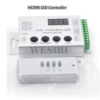 

HC008 RF Remote RGB LED Controller Max Control 2048 Pixels,133 Effect Modes For WS2811 WS2812B WS2801 LED Strip Light
