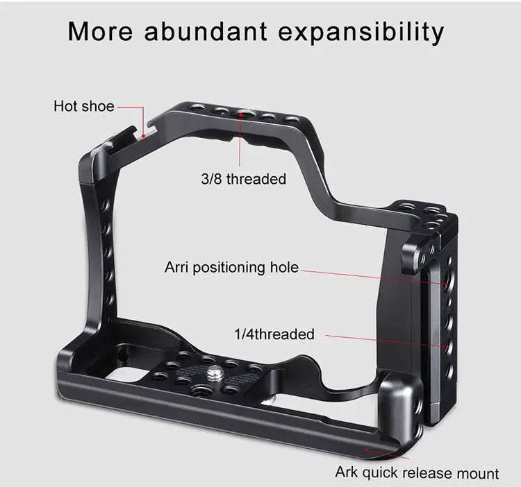 DishyKooker профессиональная клетка для DSLR камеры для Canon M50 M5 Arca быстросъемная клетка для EOS M50 с отверстием Arri для горячего башмака 1/" 3/8"