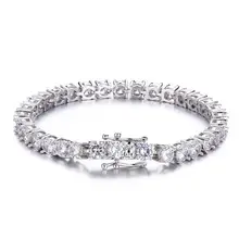 3/4/5 мм микро проложить кубический циркон 1 ряд Медь Теннисный браслет-цепочка с золотыми блестящими Для мужчин s браслет для Для мужчин хип-хоп ювелирные изделия