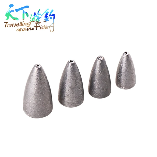 TAF 10Pcs/Lot 3.5g 4.8g 6.6g 10g Lead Sinkers Bullet Shaped