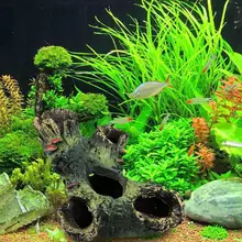 

Resin Artificial Dead Wood Hole Hiding Cave Habitat Aquarium Fish Tank Ornament Perfect for using in the aquarium, fish tank, fo