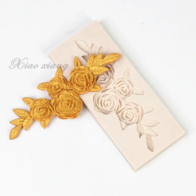 3D Rózsavirágok Fondant Szilikon Penész Sütéshez Csokoládé Cukorka Gyanta Agyag Torta Díszítő Szerszámok Konyhai Sütőszerszámok M055 - Image 5