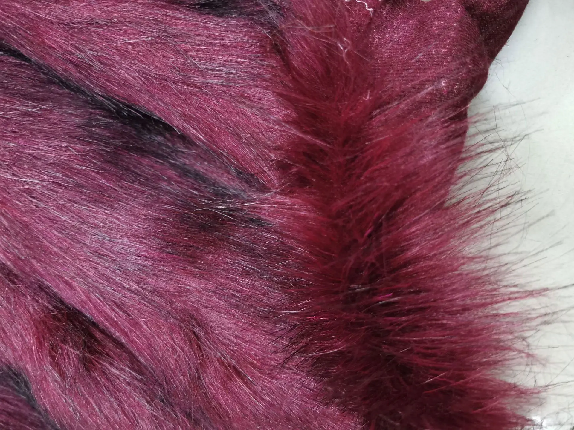 Фиолетовый Красный Высококачественный искусственный мех утолщение имитация косы волос длинные волосы имитация животных шерсть; жаккард искусственный мех Ткань