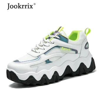 

Jookrrix 2020 Women Spring Female Pu Leather Casual Shoes For Lady Brand Comfortable SHoes Womne Fashion Chunky Sneakers ZD2661