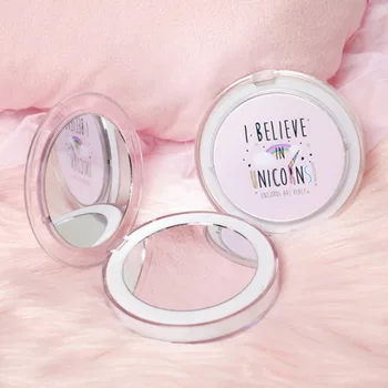 

LED Mini Round Mirror Compact Mirror For Makeup Pocket Face Cosmetic Lip Portable Travel Mirror Lighting Mirror Folding
