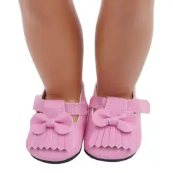 Sandales roses populaires pour poupée nouveau né fille américaine, accessoires de 18 pouces (46cm) 