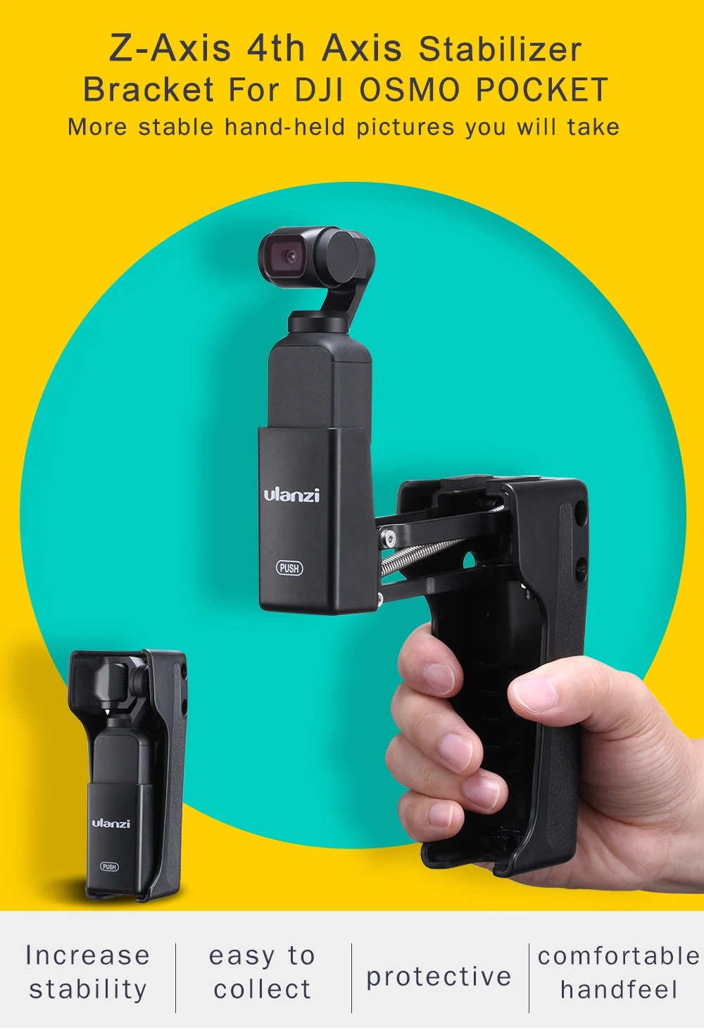 ULANZI OP-9 Z Flex 4 оси Ручной Стабилизатор с ручкой шарнирный шарнир для DJI OSMO аксессуары для карманной камеры