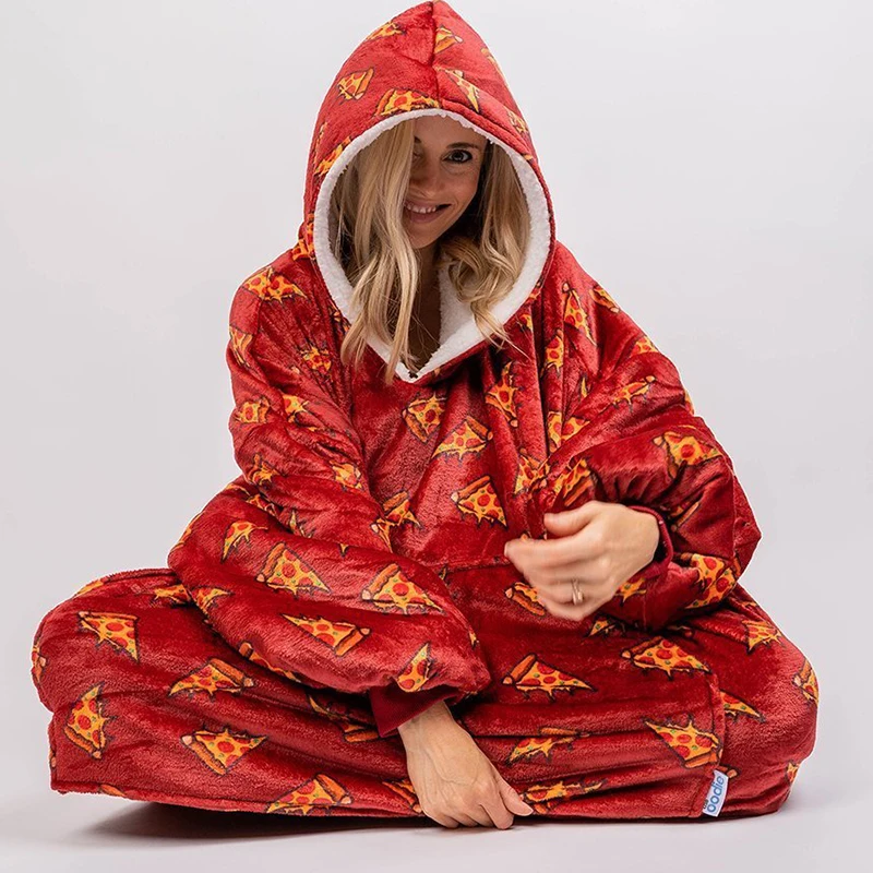 Fun Printing Thick Cotton Flannel Oversized