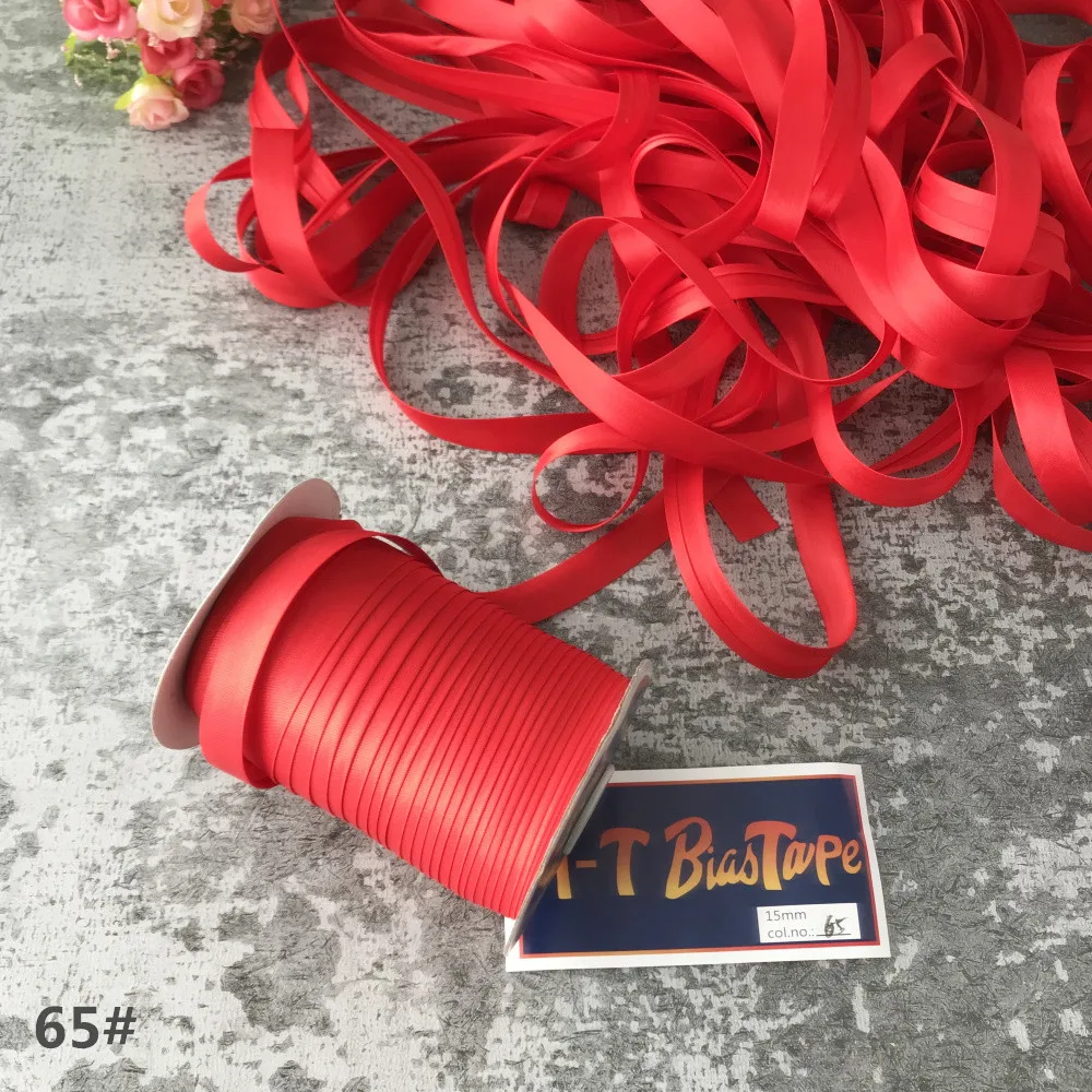 25yards/roll Polyester 5/8&quot(15mm) Satin Bias Tape Binding Solid Color For DIY Garment Sewing And Trimming | Дом и сад