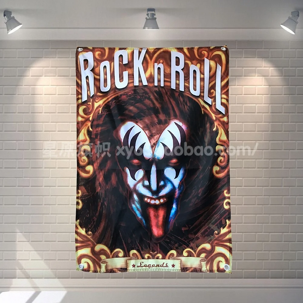 

ROCK N ROLL Art Singer Posters Rock Music Stickers Pop Rock Band Flag & Banner HD Canvas Printing Tapestry Mural Wall Decoration