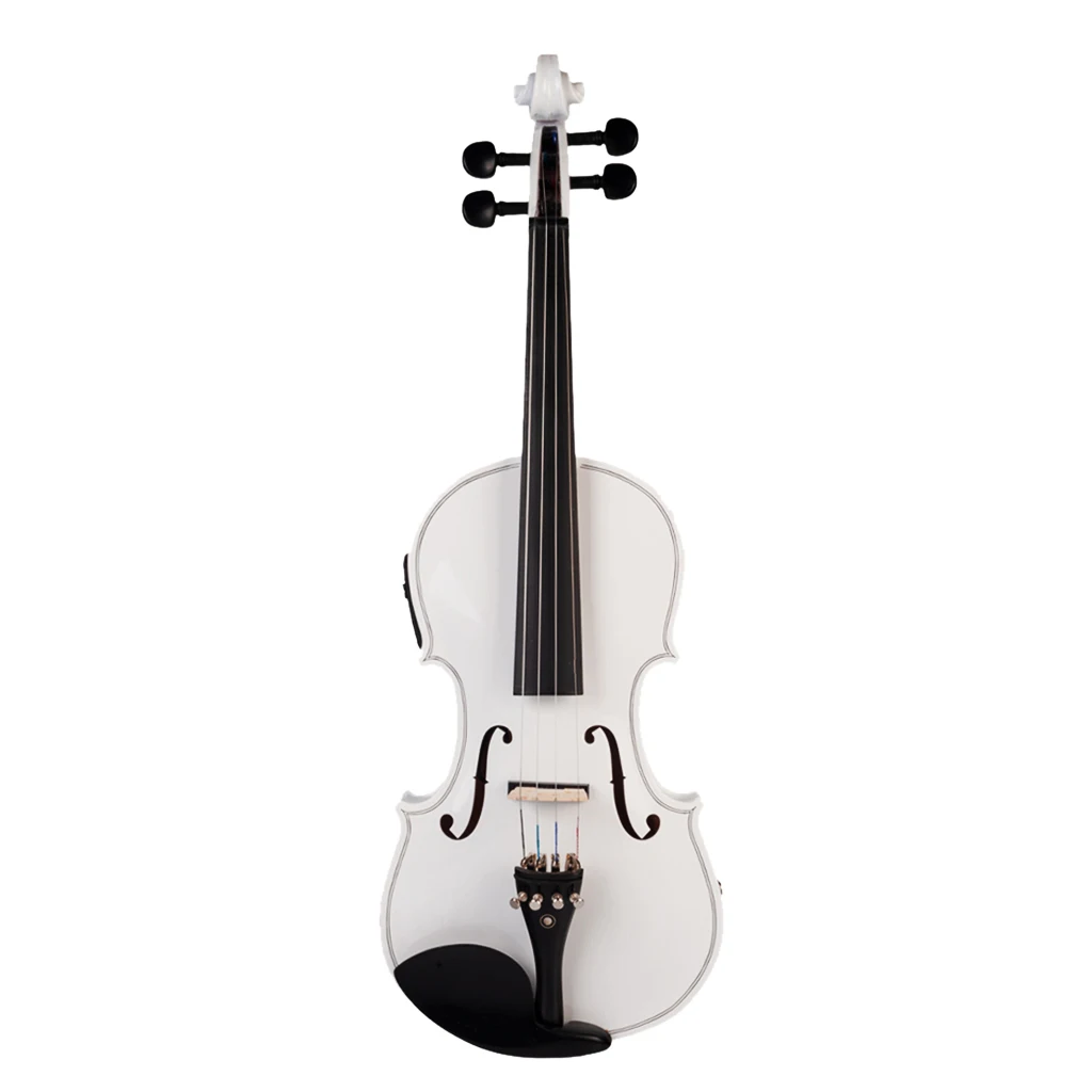 

4/4 White Solid Wood Electric Violin Kit with Bow, Case and Rosin