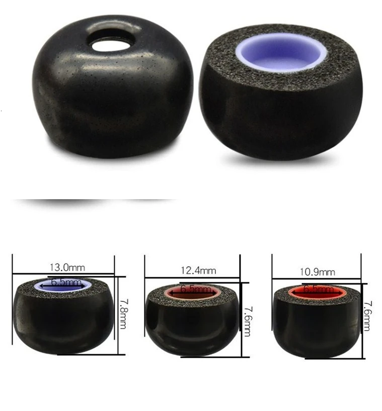6pcs 3 Pairs Memory Foam Ear Tips for TWS Ture Wireless Earbuds Bragi Dash Pro The Headphone Samsung Gear IconX Galaxy Buds