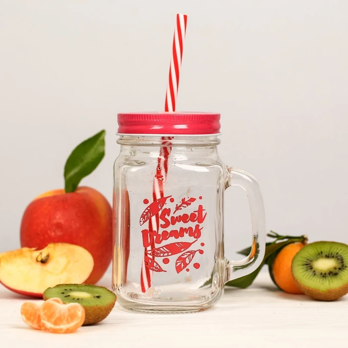 Банка стеклянная с трубочкой &quotSweet dreams&quot|Стакан| |