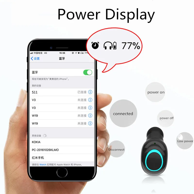 ZEKI 3500mAh True Wireless Earbuds Fone de ouvido sem fio In-Ear Sports TWS Bluetooth 5.0 Headphone Touch Binaural Call Headsets