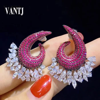 Vantj New Design Created Ruby Earring Sterling 925 Silver for Women Lady Anniversary Party Fine Jewelry Gift Wholesale 1