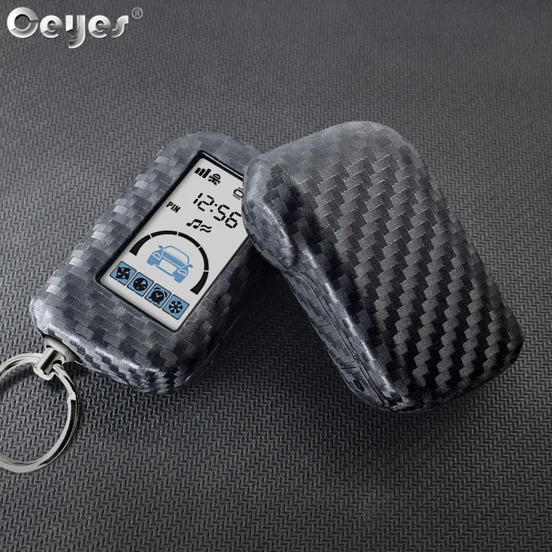 Carbon fiber Case For Starline A93 A63 A39 A36 A69 A96 A66 Car 2 Way Alarm Remote Sensor Control LCD Key Cover Accessories