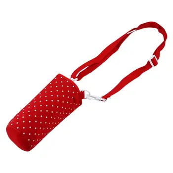 

New 500ML Water Bottle Waterproof Pouch Shoulder Strap Cover Red