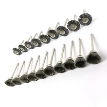 20 шт. Серебряная мини маленькая проволочная щетка щетки латунные чашки колеса для точильщика/сверла набор