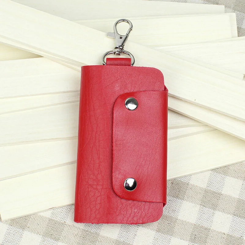 Red 1 шт. кожаный ключ цепи подсумок Тактический сумка кошелек чехол ключ держатель - Цвет: Red