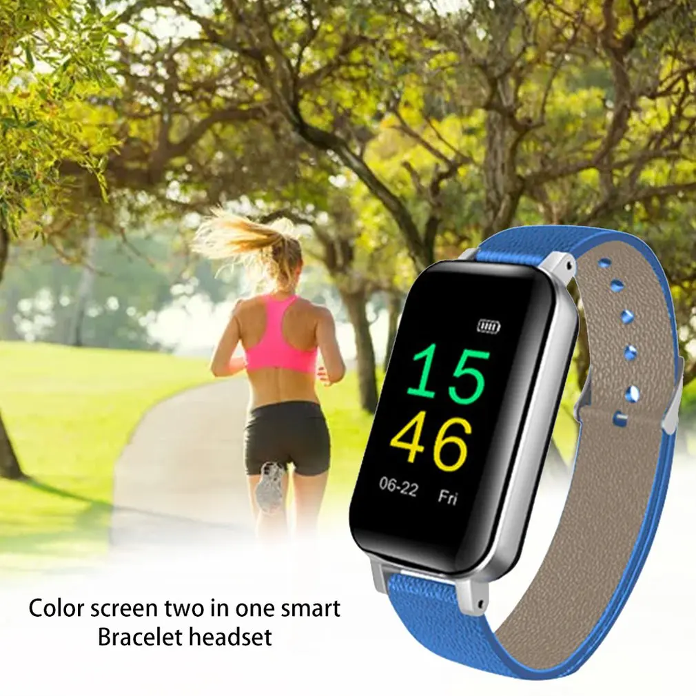 Headset & Smart Bracelet T89 Color Screen Two in One Smart Bracelet Earphone Sleep Monitoring Sedentary Reminder