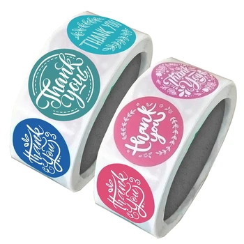

1000Pcs Red&Blue Colored Thank You Stickers 1 Inch Stickers Scrapbooking Packaging Seal Labels Stationery Sticker