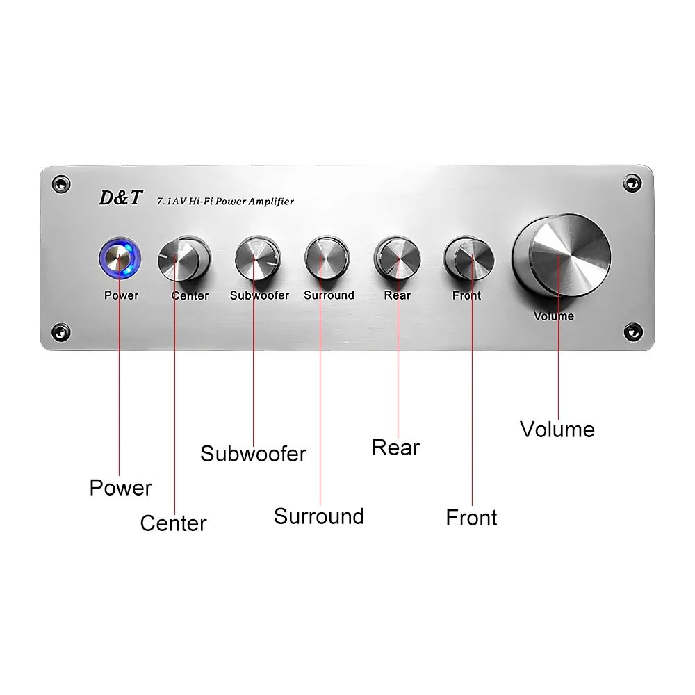 US $107.02 AIYIMA 71 Home Theater Power AV Amplifier 8x20W 8 Channel Audio Sound Amplifier Active Subwoofer Speaker Amplificador