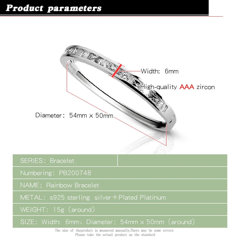 Женский браслет из серебра 925 пробы с фианитами|bracelet silver sterling 925|silver 925solid bracelets |