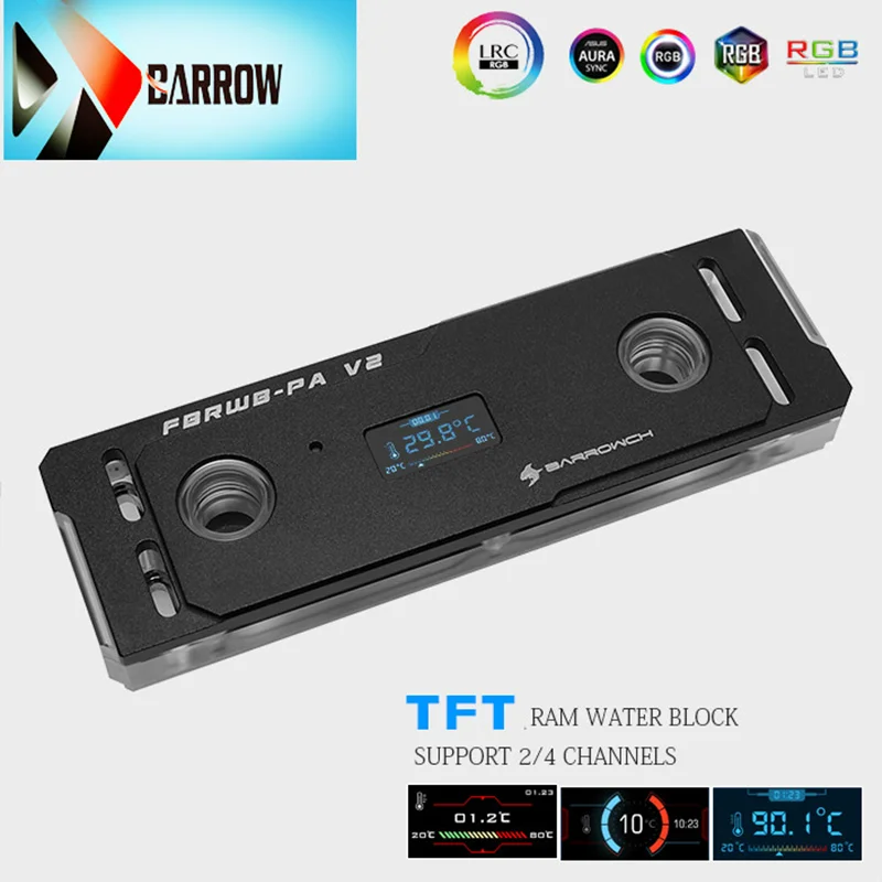 ^*Best Offers Barrowch RAM Water Block set with thermoter screen memory cooler armor support 2 or 4 channnel Acrylic Aluminum Copper FBRWB-PA ^*Best Offers Barrowch RAM Water Block set with thermoter screen memory cooler armor support 2 or 4 channnel Acrylic Aluminum Copper FBRWB-PA