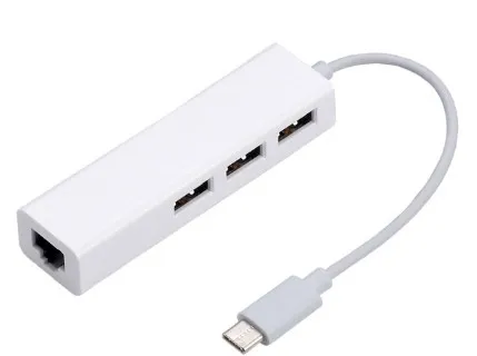 micro-usb USB Ethernet с 3 портами usb-хаб 2,0 RJ45 Lan сетевая карта USB в Ethernet адаптер - Цвет: micro-usb