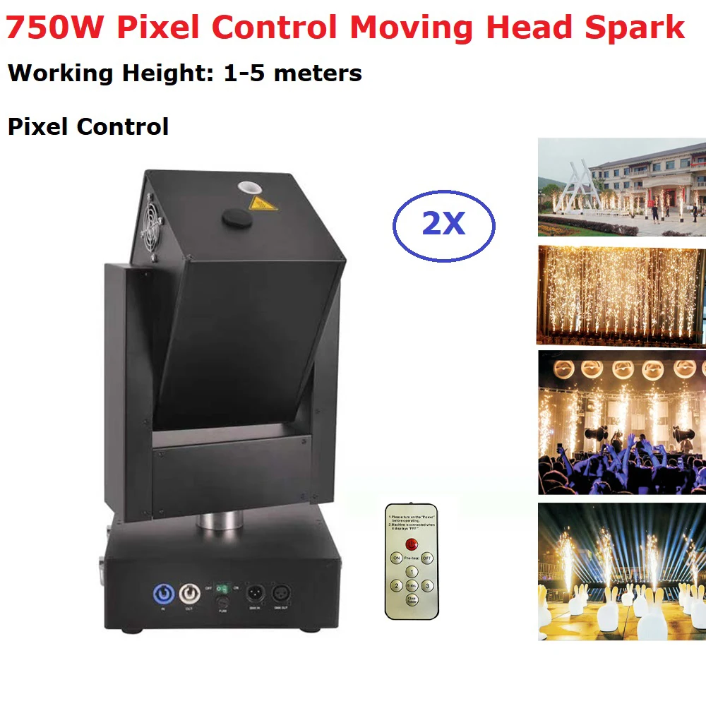 Pixel Control 2Pcs/Lot 750W DMX Control Cold Spark Fireworks Sparklers Machine Out/Indoor Wedding Celebration Party Moving Head free shipping 2pcs lot 3d printer cnc machine parts aluminum timing pulleys 12 teeth 2gt 12t timing pulley