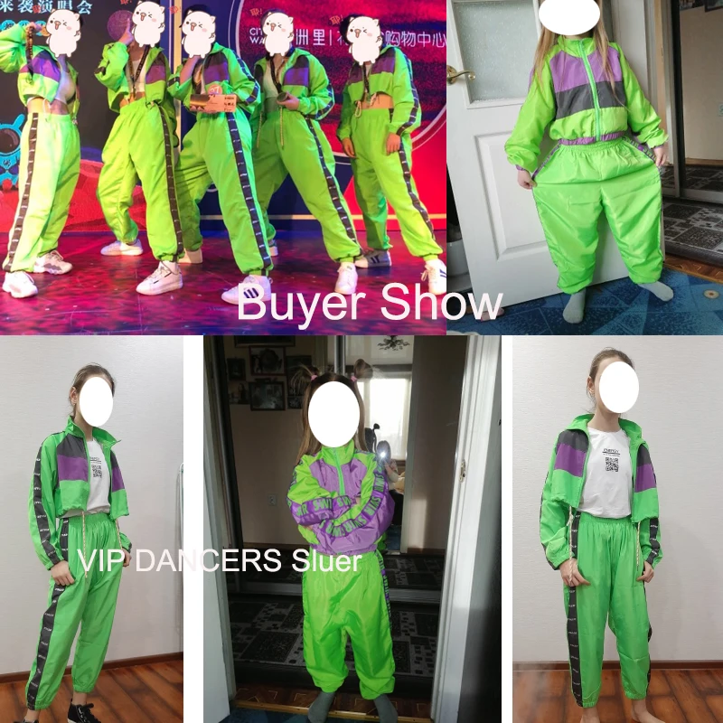 Children'S Hip Hop Dance Wear Girls Jazz Modern Dancing Costumes Fluorescence Clothing Suits Kids Stage Costumes Outfits DQS2135