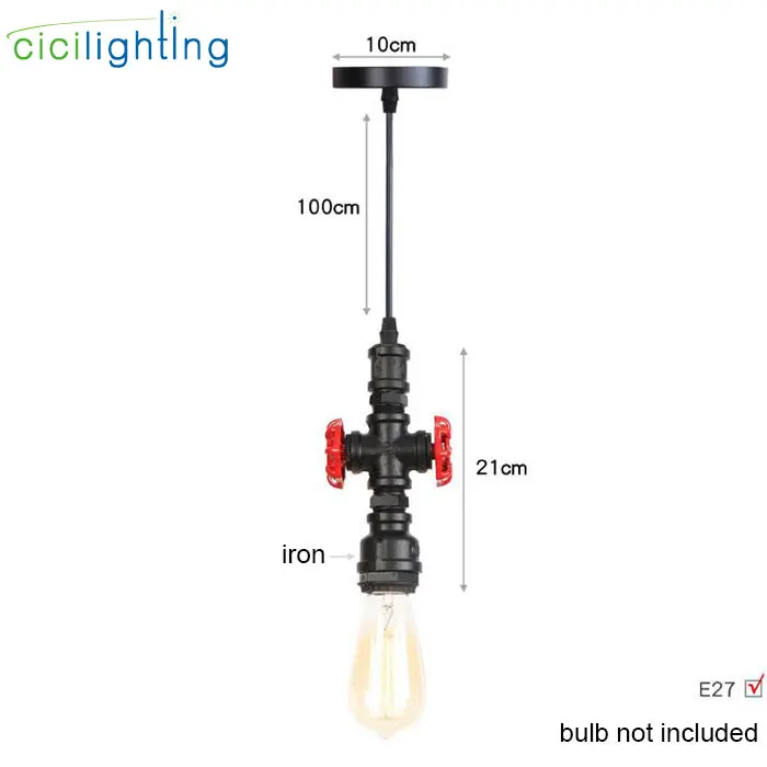 Паровой панк Лофт Промышленные железные водопроводные подвесные светильники винтажные Потолочные Подвесные светильники люстры бронзовые лампы для дома