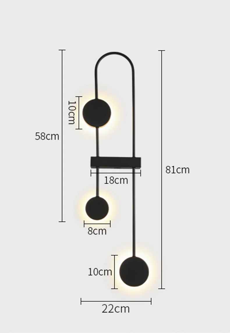 Nordicgolden + Preto Lâmpada de Parede Decoração do Corredor Luxo Sala Estar Quarto Arandela Cabeceira Luz Hotel Lâmpada Led 18w 8 Computers & Electronics
