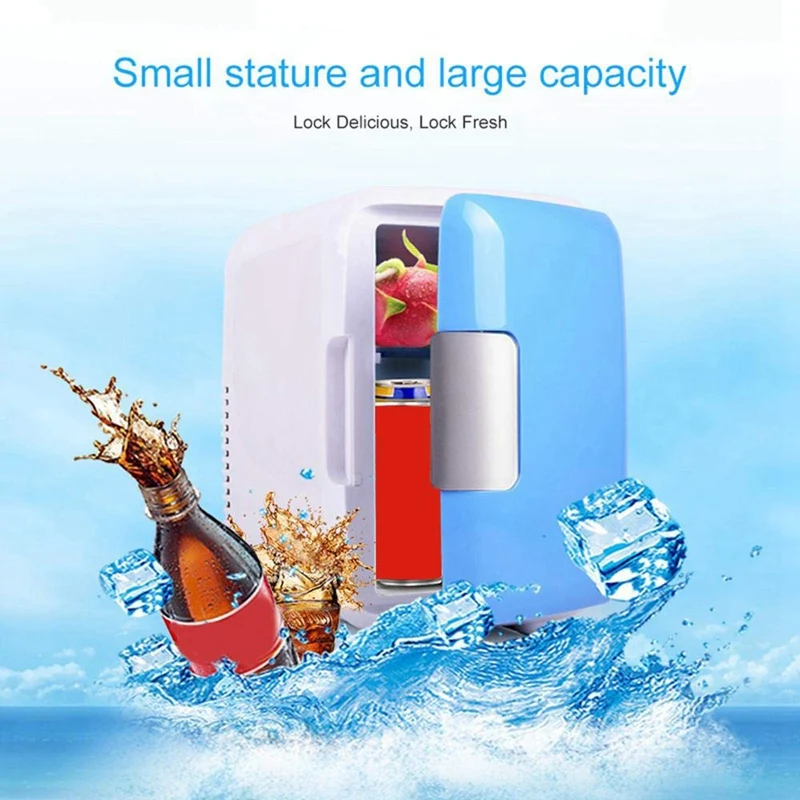 #^Special Price Mini Fridge, 12V 4 Liters Portable Mini Refrigerator Cooler and Warmer with AC/DC Power Cords, Super Quiet In-Vehicle Freezer fo