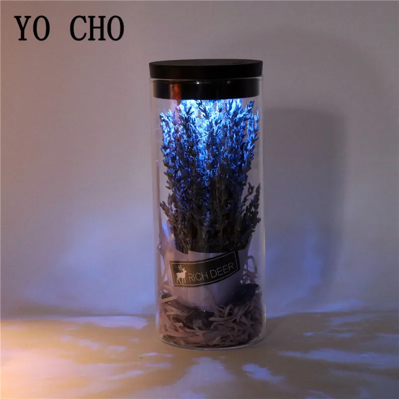 YO CHO Eternal Flower настоящая Роза в стеклянном куполе светодиодный светильник красочные рождественские украшения подарок на день Святого Валентина сенсорный переключатель