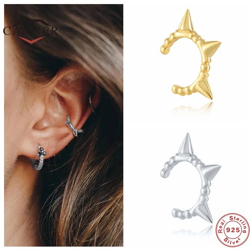 1 pcs European and American 925 Sterling Silver Clip on Earrings for Women Geometric Gold Silver Clip Earrings Without Piercing