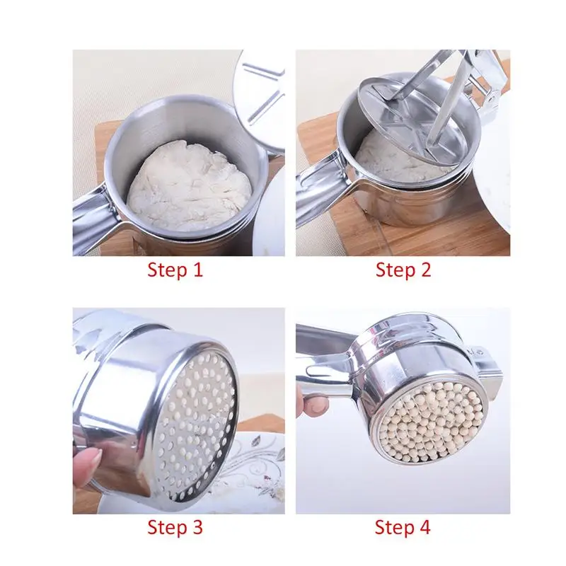 Stainless Steel Potato Ricer Garlic Presser With 3 Interchangeable Disks Fruit Masher Food Press Potato Masher Kitchen Gadget
