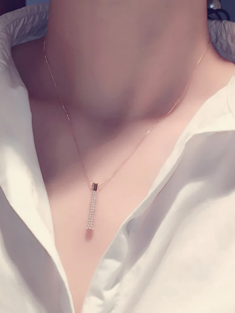 New Arrive Fashion Exquisite Gold Geometric Pendant Necklace for Women Pave Inlaid CZ Zircon Choker Wedding Jewelry Gift - Image 2