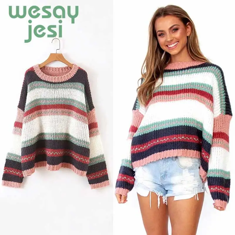 Sweater Female 2019 Autumn Winter Mohair Knitted Women Sweater O-neck sweet warm Sweaters women casual loose pull femme