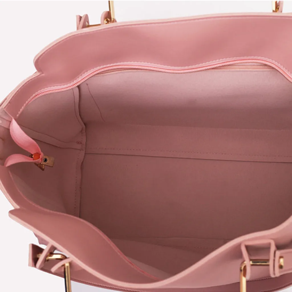 Fashion Ladies Shoulder Bag Casual Trend Three-piece Solid Color Leather Shoulder Bag Handbag Summer Shoulder Bag Bolso Mujer#20