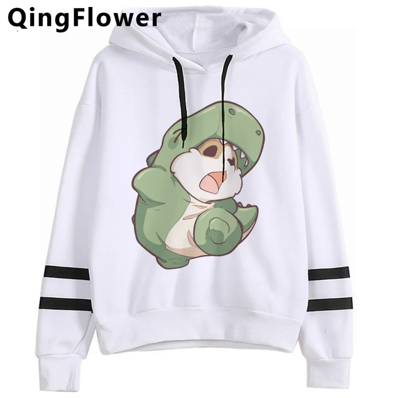 С забавным динозавром из мультфильма Harajuku толстовки с капюшоном на осень и зиму