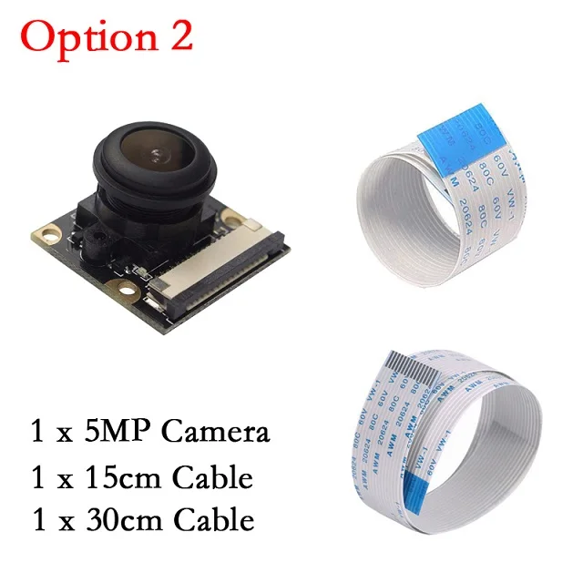 Option 2 Raspberry Pi 4 Модель B камера ночного видения с фокусным расстоянием 130 градусов регулируемая видеокамера рыбий глаз для Raspberry Pi 3 Model B+ 3 B 4B - Цвет: Option 2